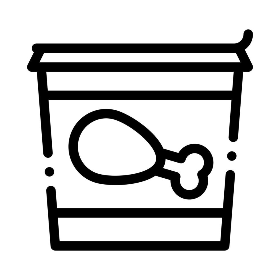 bucket of chicken legs icon vector outline illustration