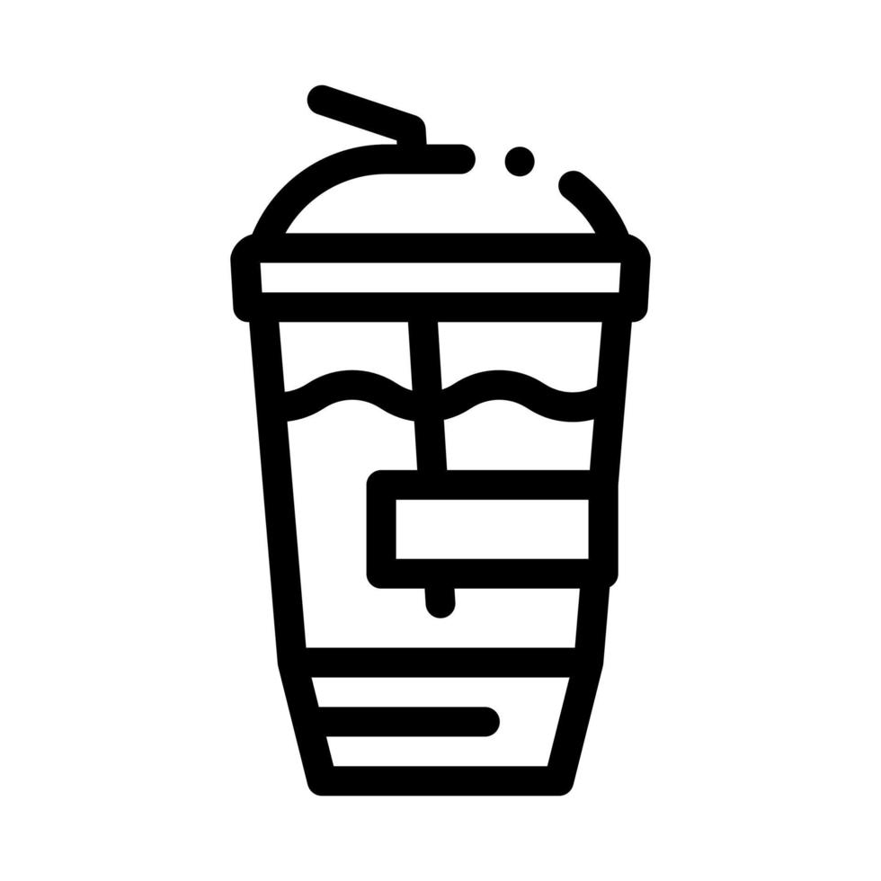 milk shake icon vector outline illustration