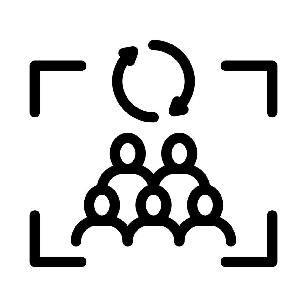 renewal of group of people icon vector outline illustration