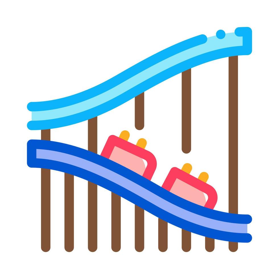 roller coaster ride icon vector outline illustration