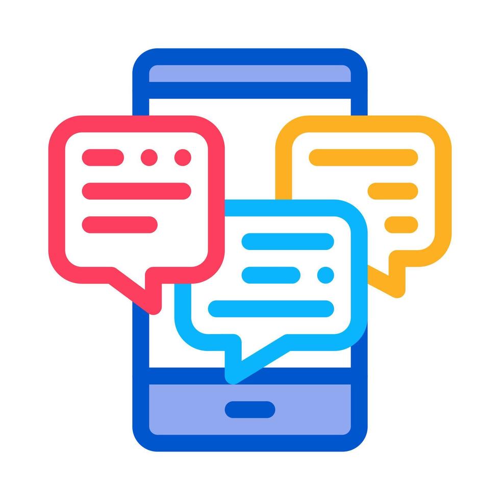 many telephone messages icon vector outline illustration