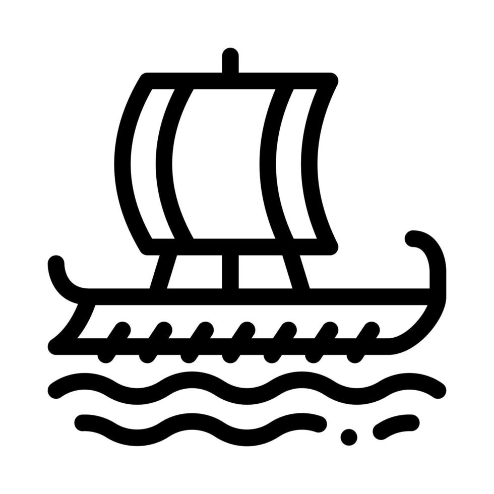 Ilustración de contorno de vector de icono de barco mercante griego