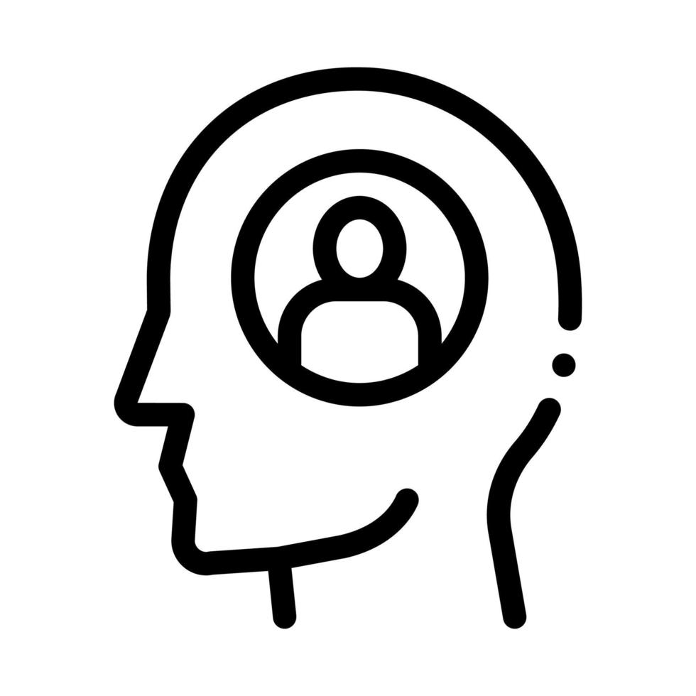 thought of one person icon vector outline illustration