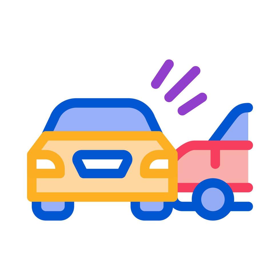 colisión de dos coches icono vector ilustración de contorno