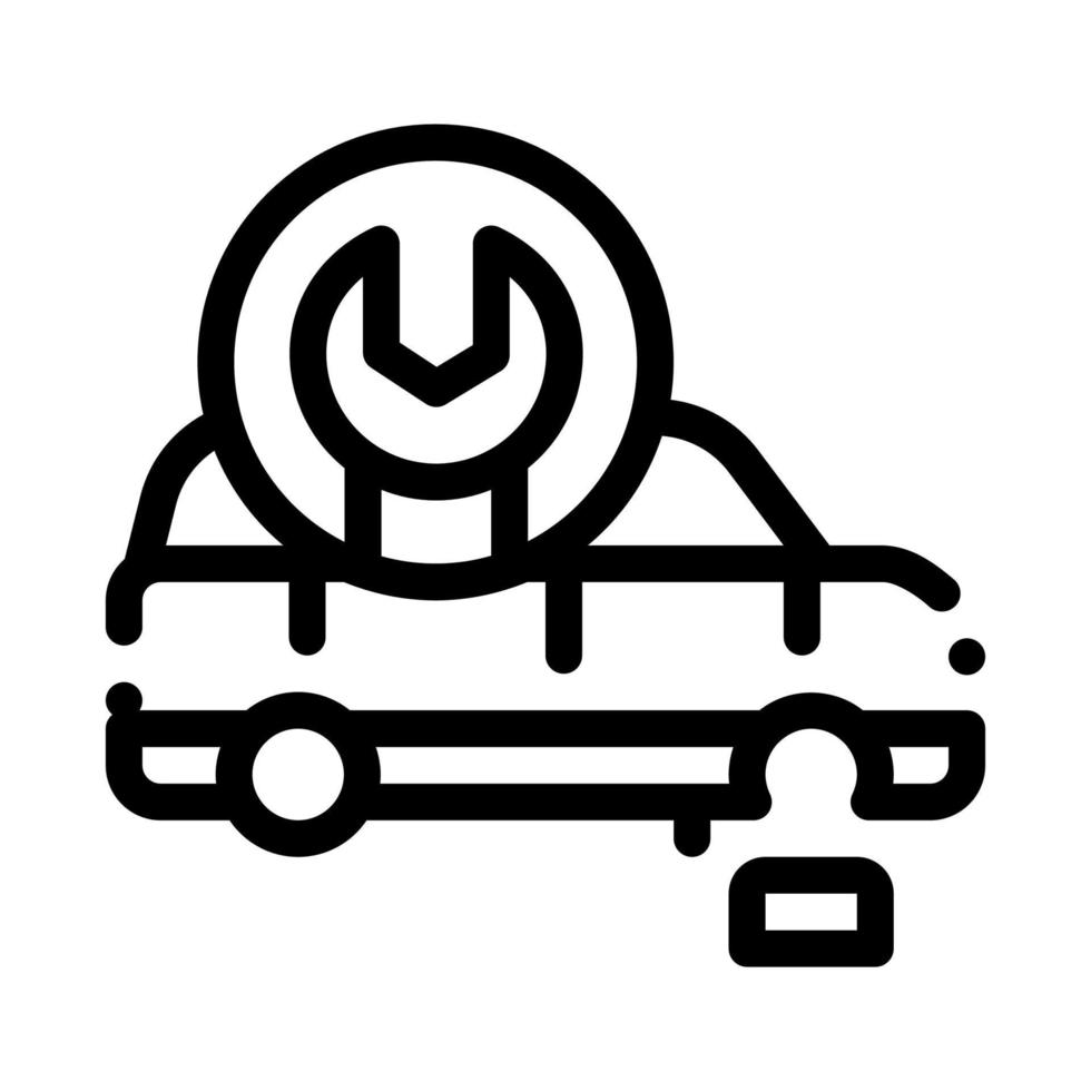 ilustración de contorno de vector de icono de reparación de rueda de coche