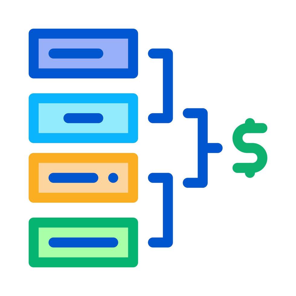 total money icon vector outline illustration