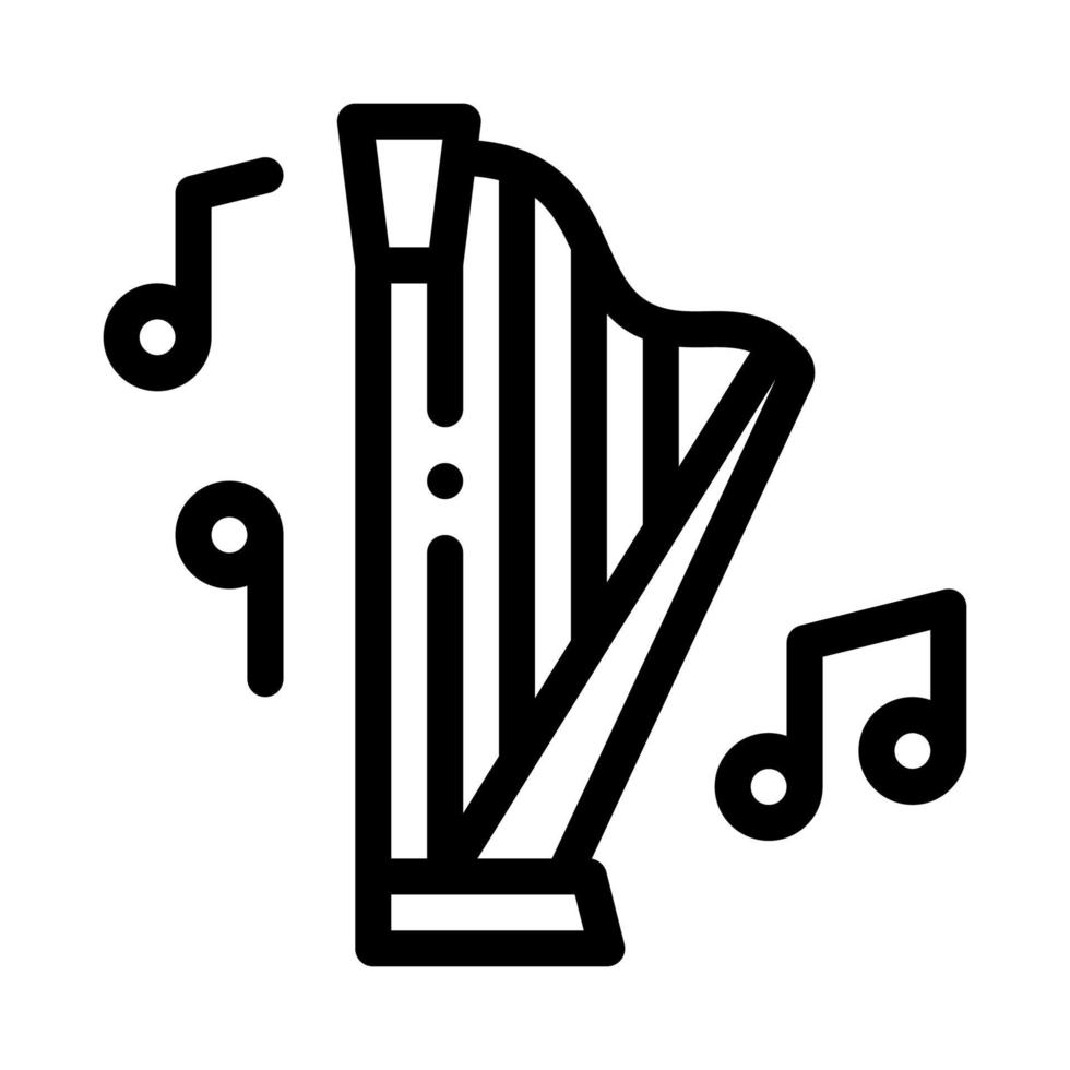 ilustración de contorno de vector de icono de arpa musical