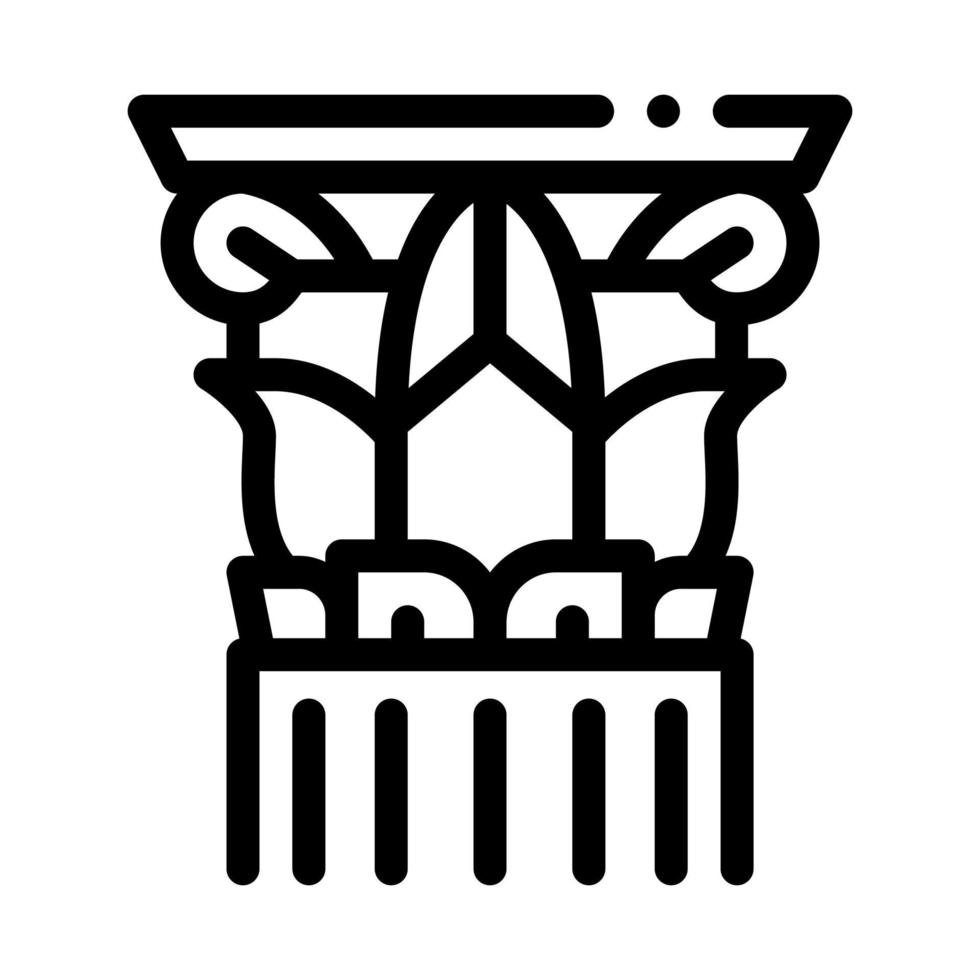 ilustración de contorno de vector de icono de columna griega roscada