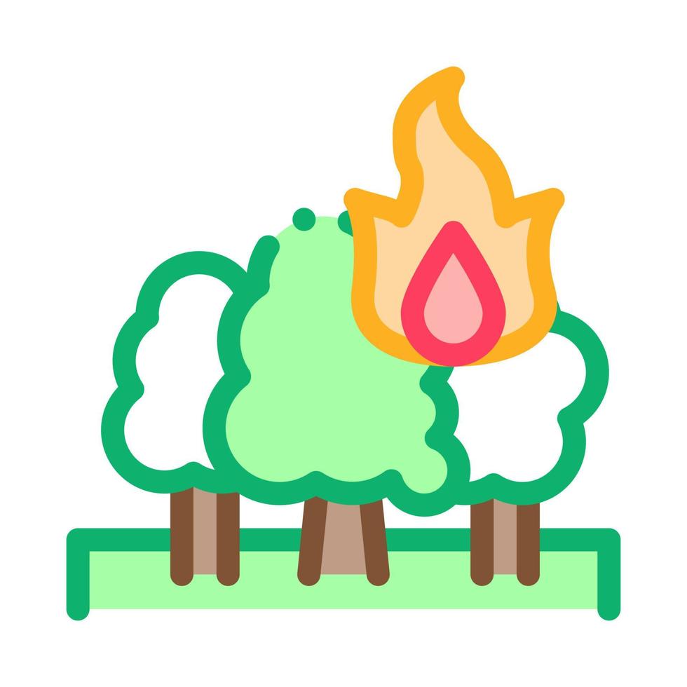 ilustración de contorno de vector de icono de incendio forestal
