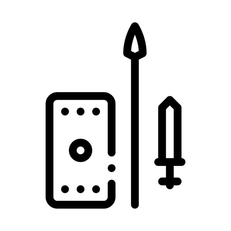 gladiator fights icon vector outline illustration