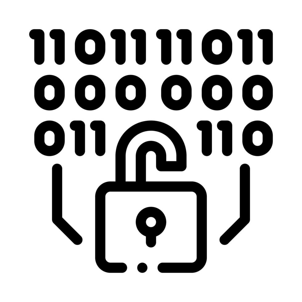 binary security code icon vector outline illustration