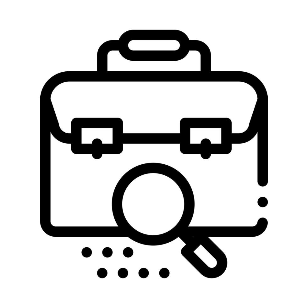 briefcase bag check icon vector outline illustration