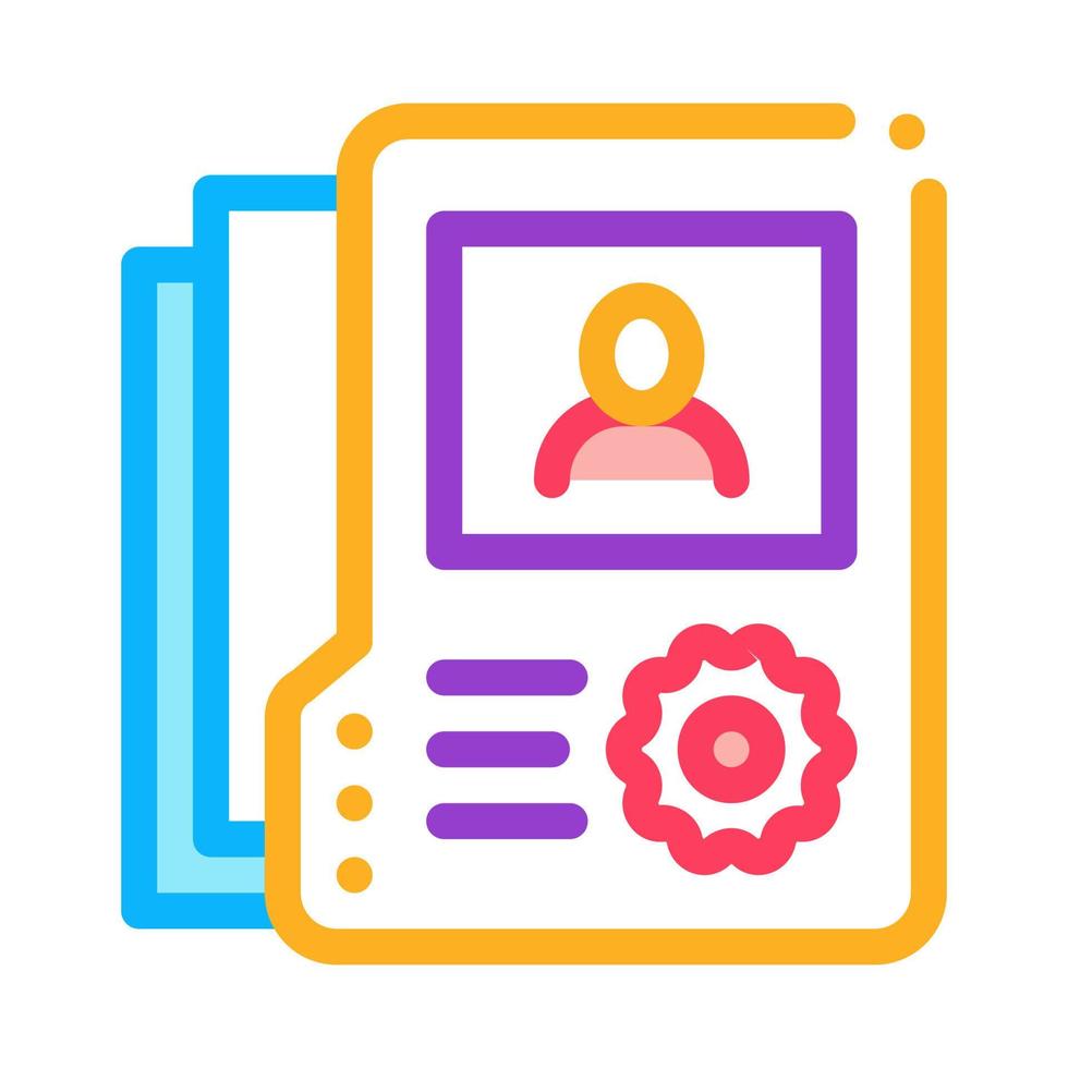 information about person icon vector outline illustration