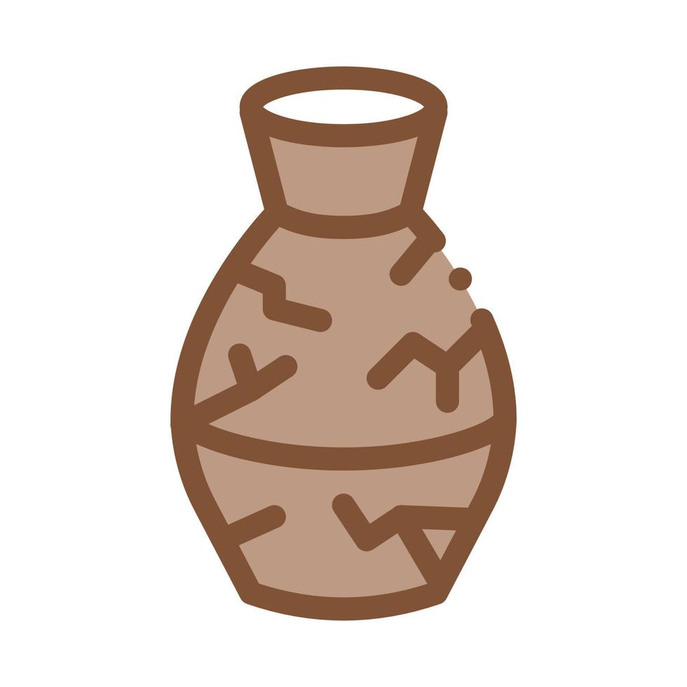 broken clay vase icon vector outline illustration