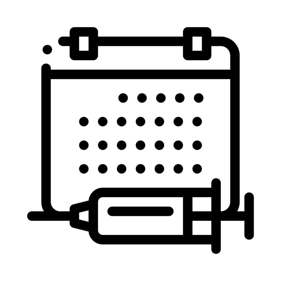 injection schedule icon vector outline illustration