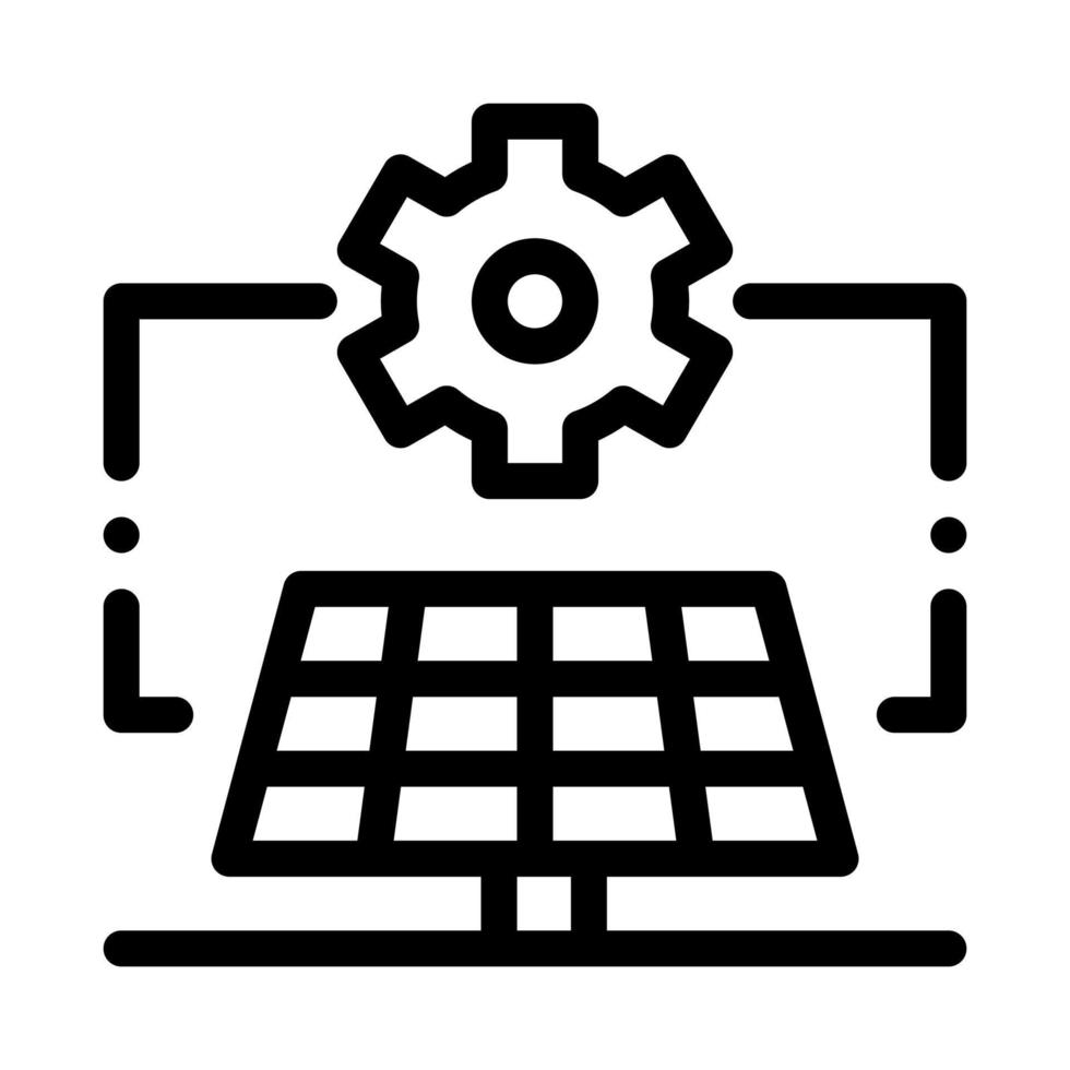 ilustración de contorno de vector de icono de configuración solar general