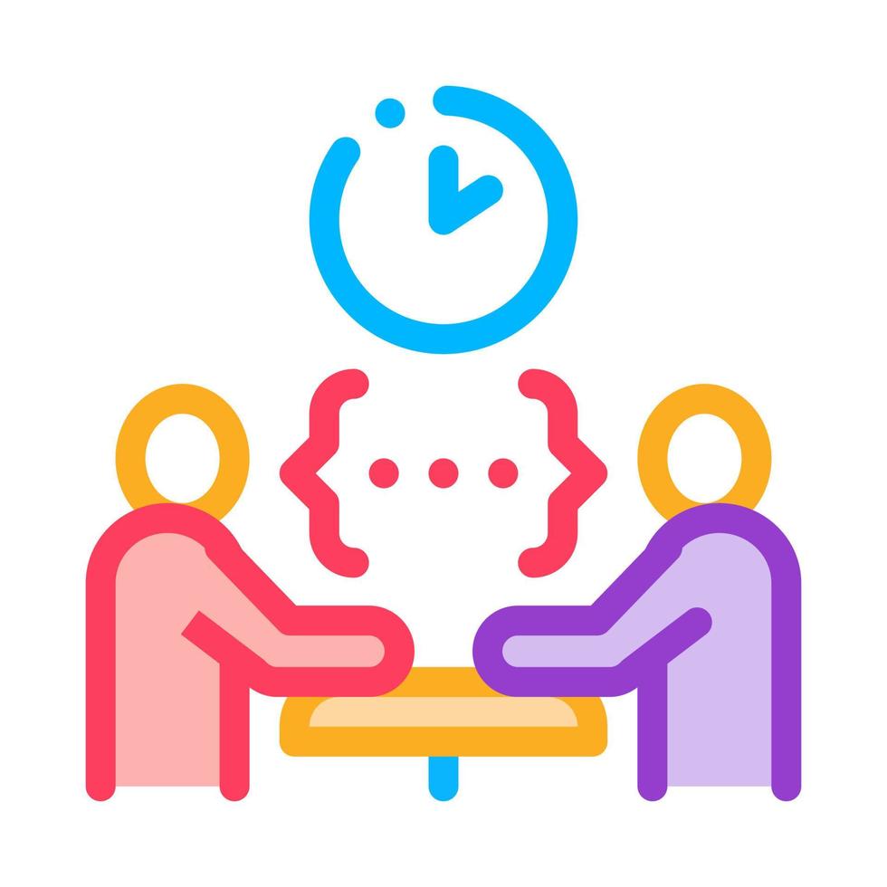 lengthy discussion of the problem icon vector outline illustration