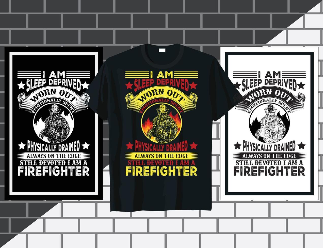 I am sleep deprived Firefighter t shirt design vector