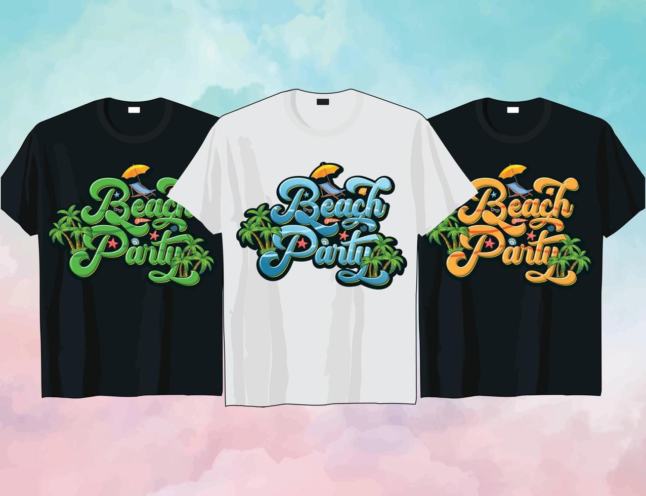 Beach Party Graffiti typography t shirt design vector