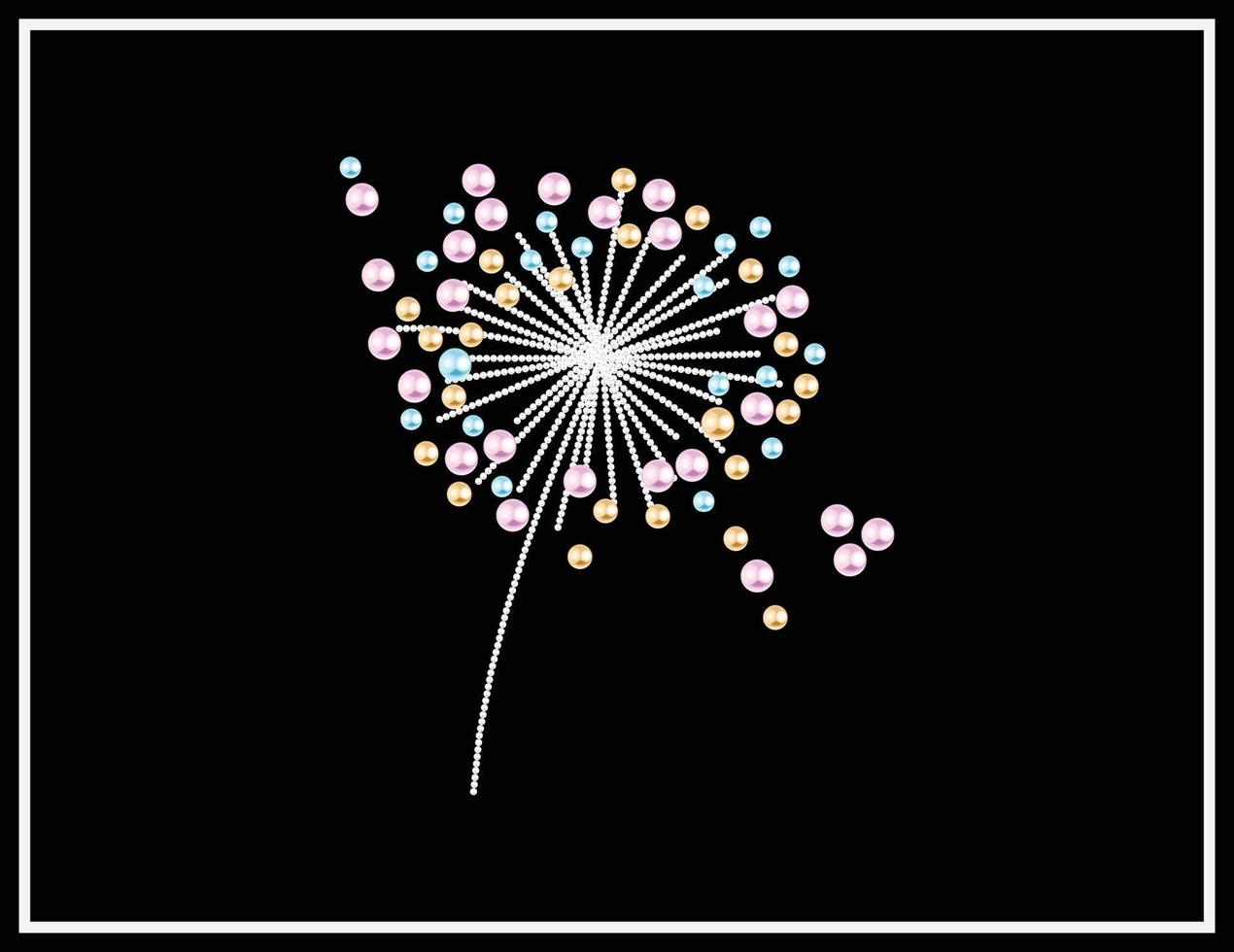 Dandalion vector set made with pearl and diamond rhinestone 17594157