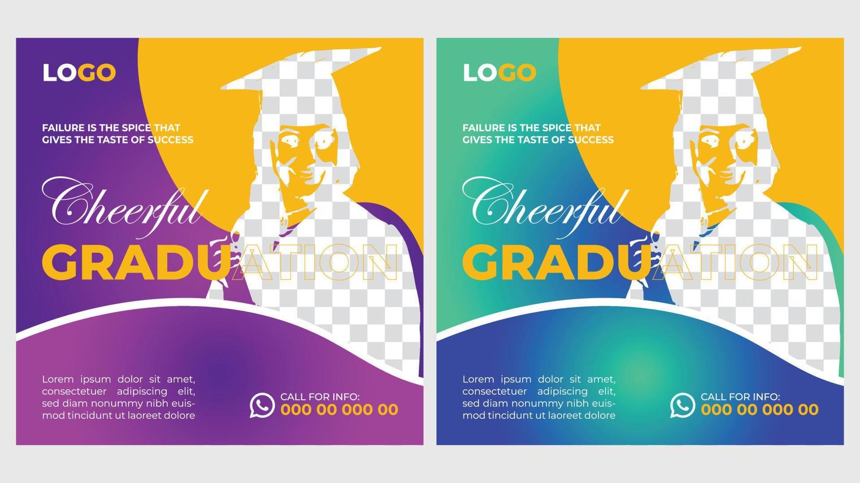 Graduation Event Poster Template Design vector