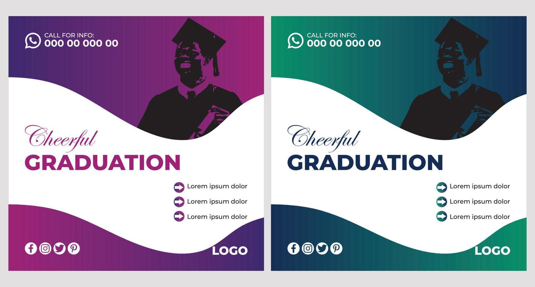 Graduation Event Poster Template Design vector