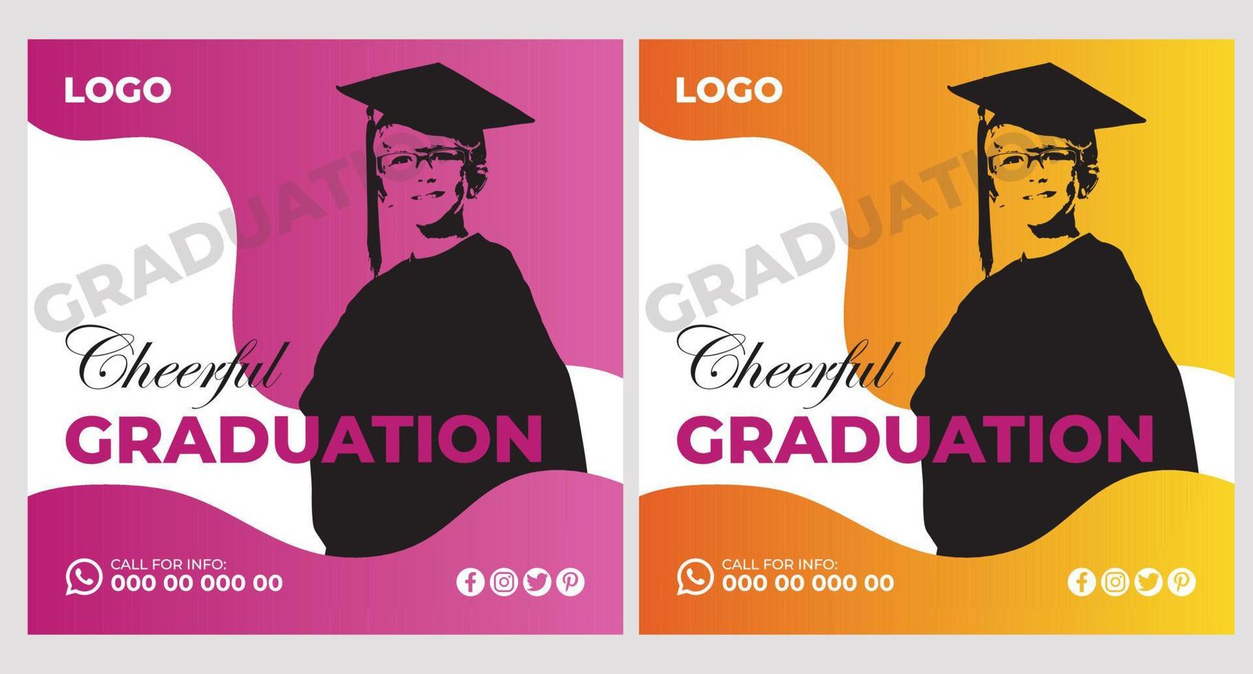 diseño de plantilla de cartel de evento de graduación vector