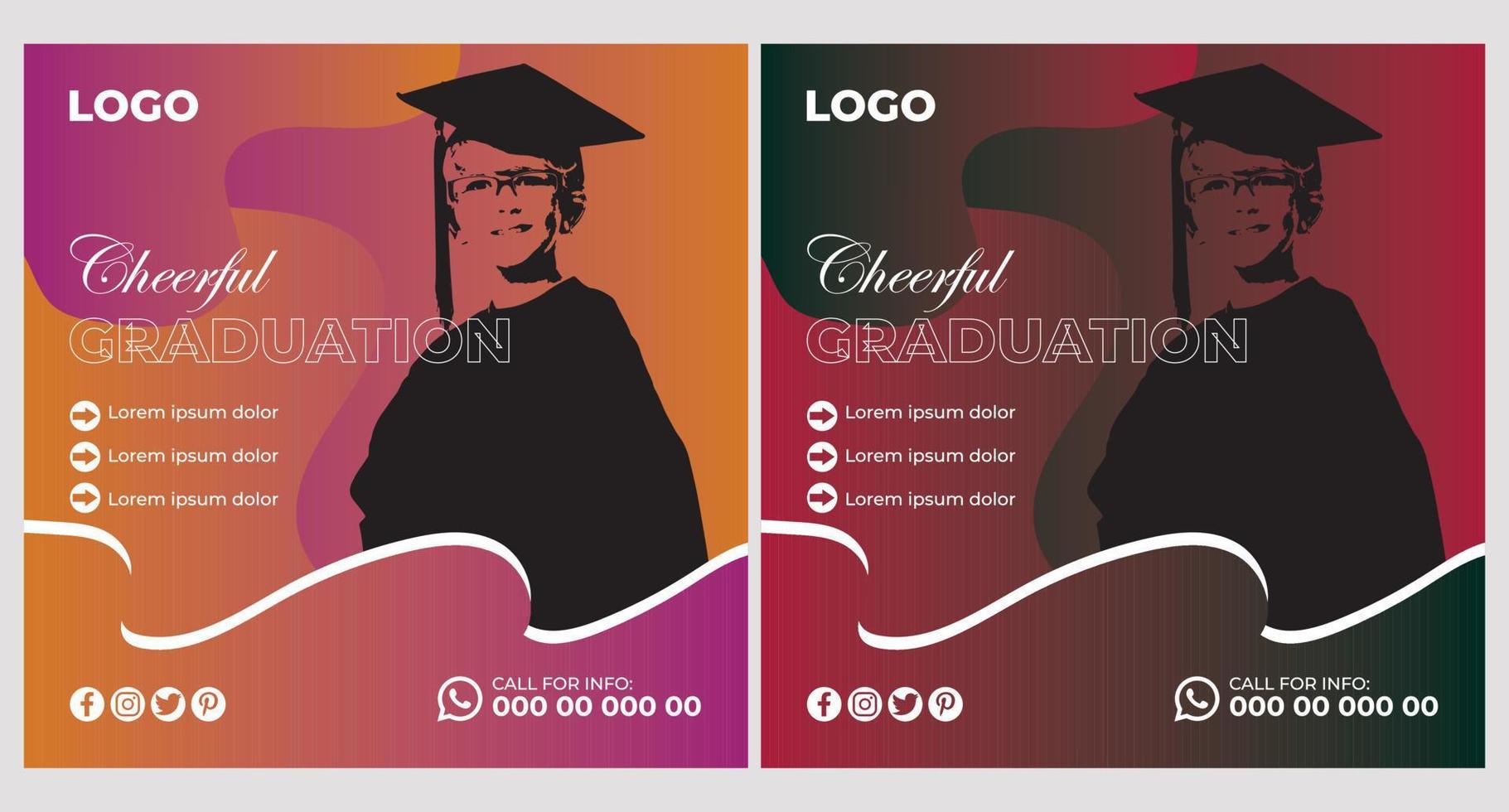 diseño de plantilla de cartel de evento de graduación vector