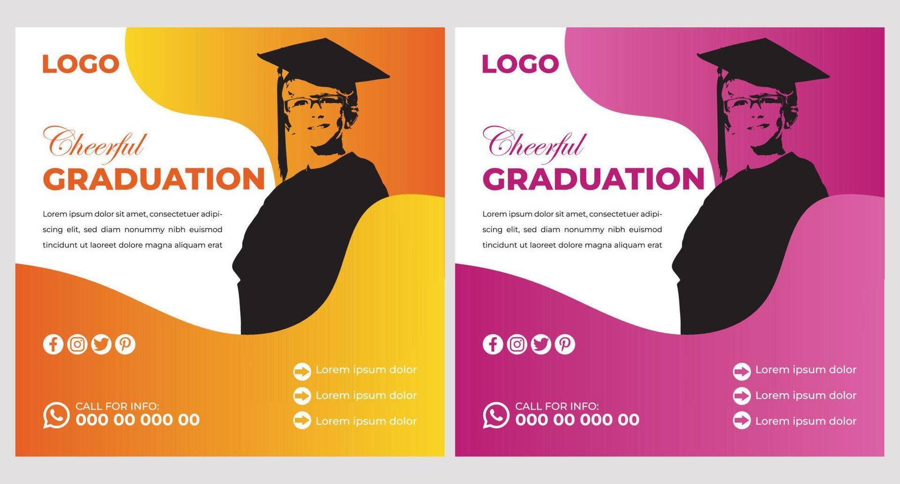 Graduation Event Poster Template Design vector