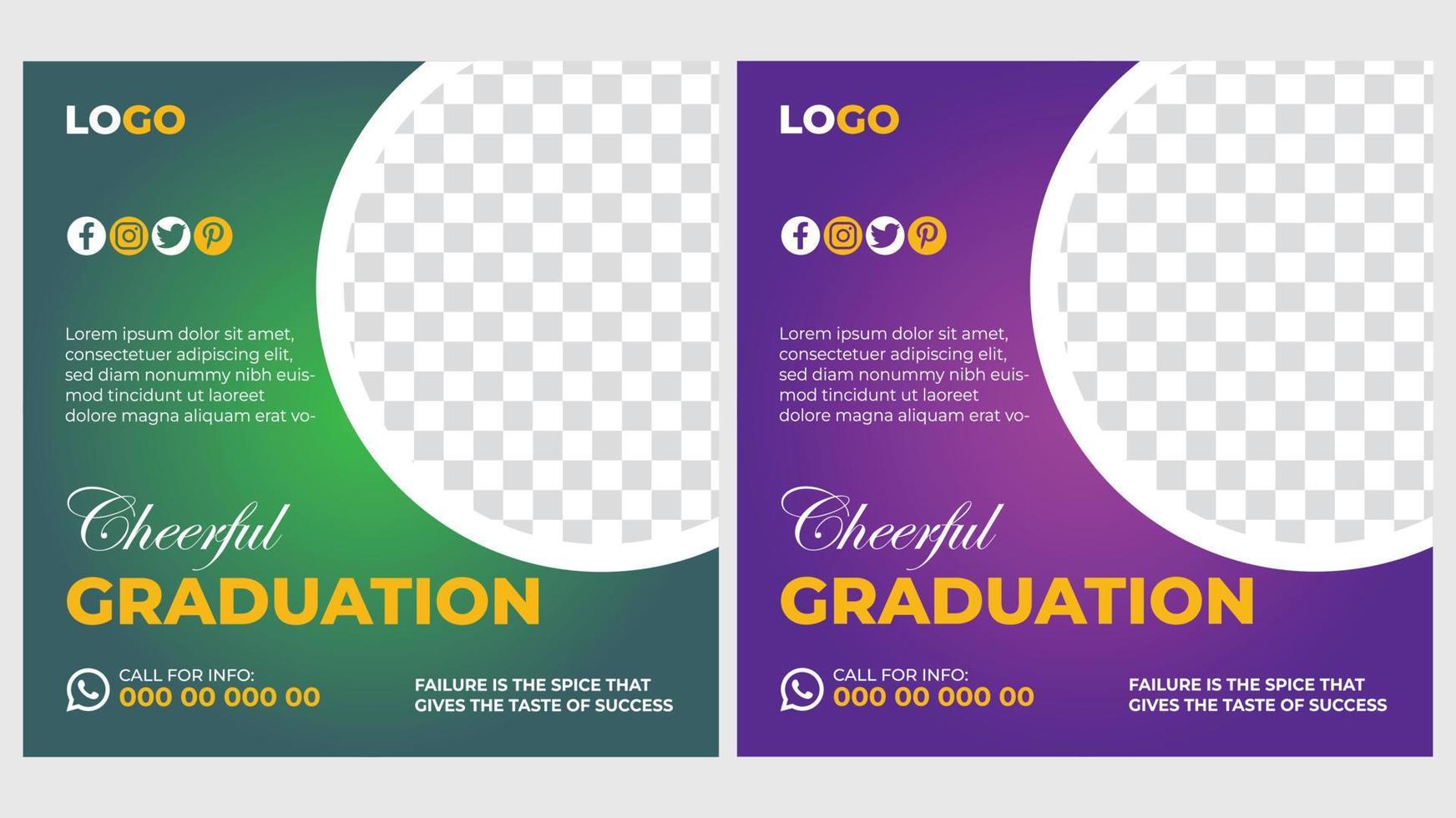 Graduation Event Poster Template Design vector