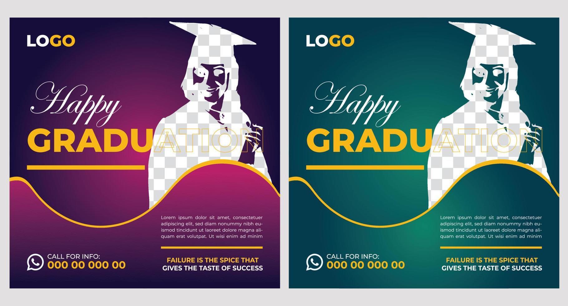 Graduation Event Poster Template Design vector
