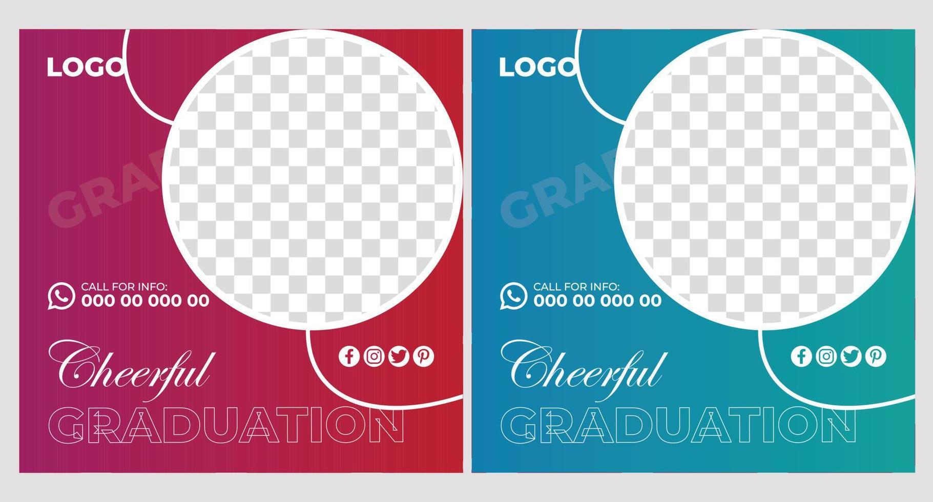 Graduation Event Poster Template Design vector