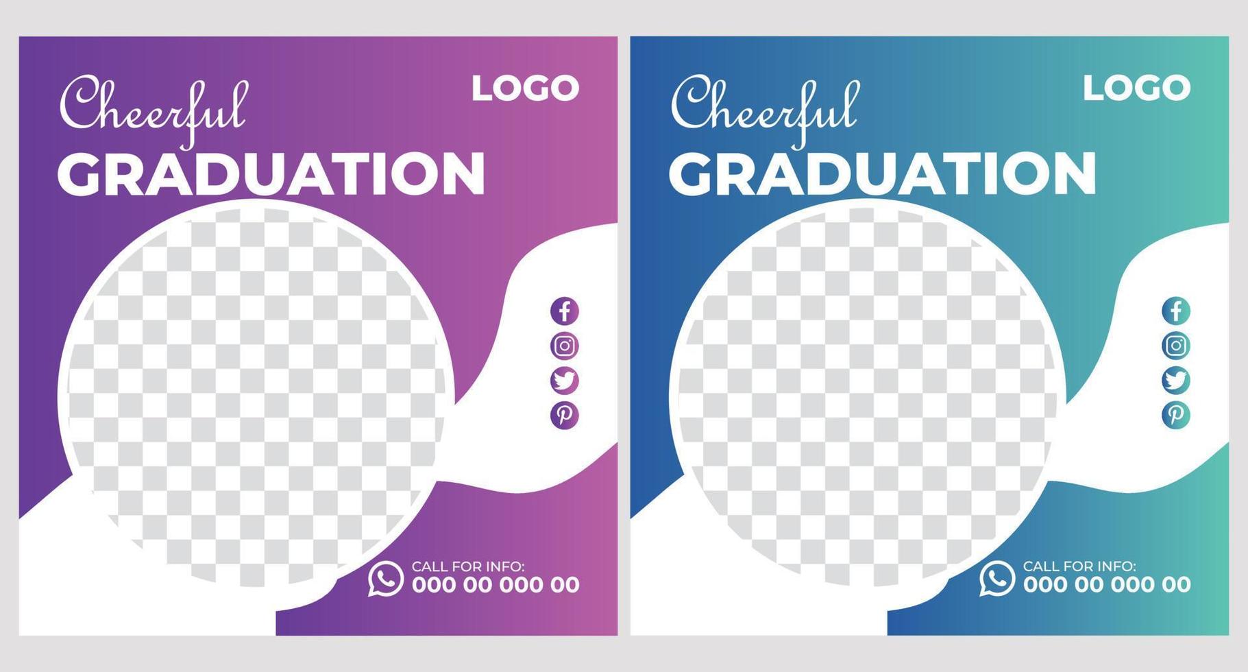 Graduation Event Poster Template Design vector