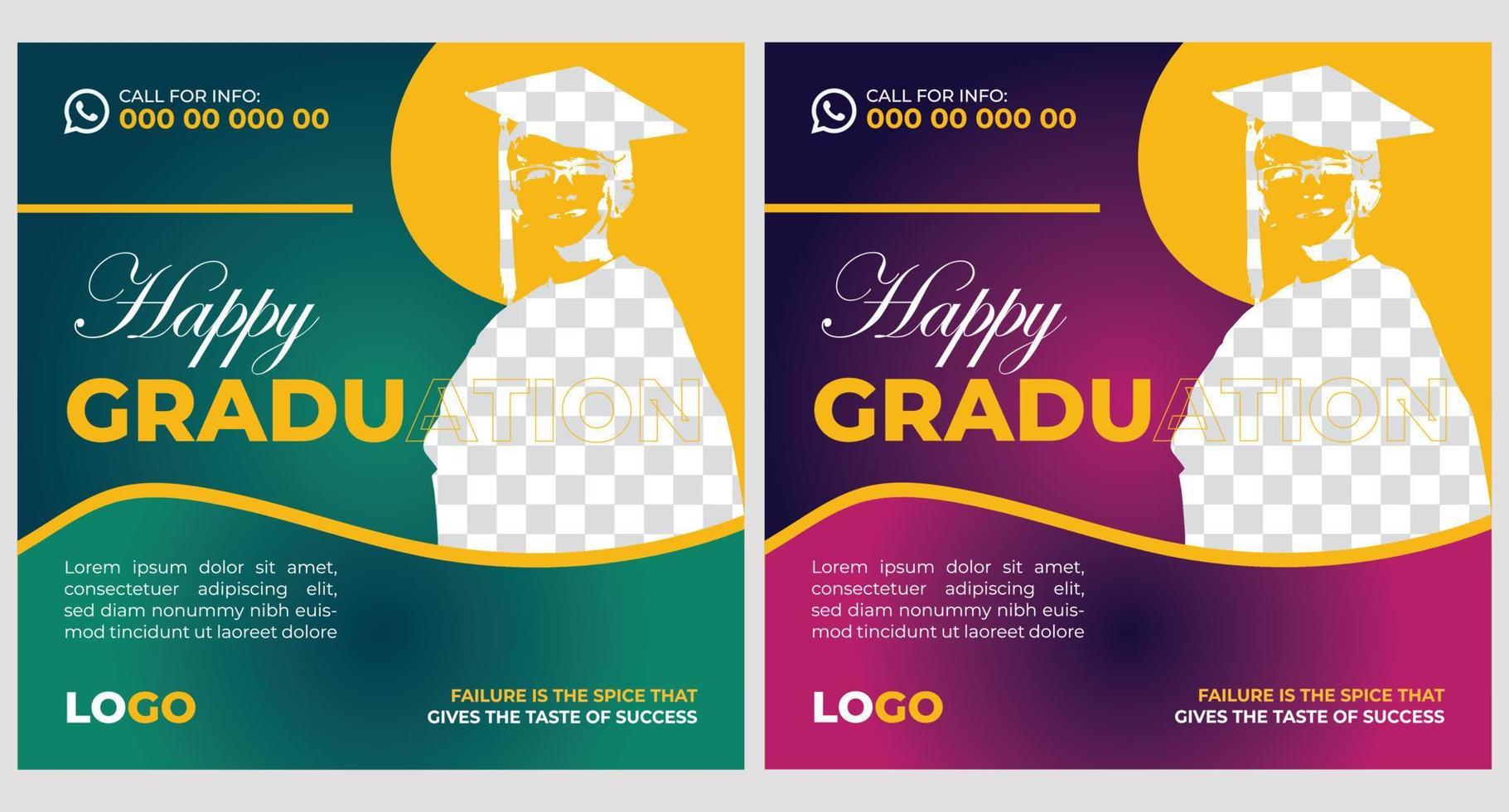 Graduation Event Poster Template Design vector