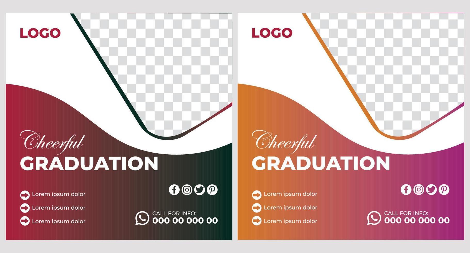 Graduation Event Poster Template Design vector