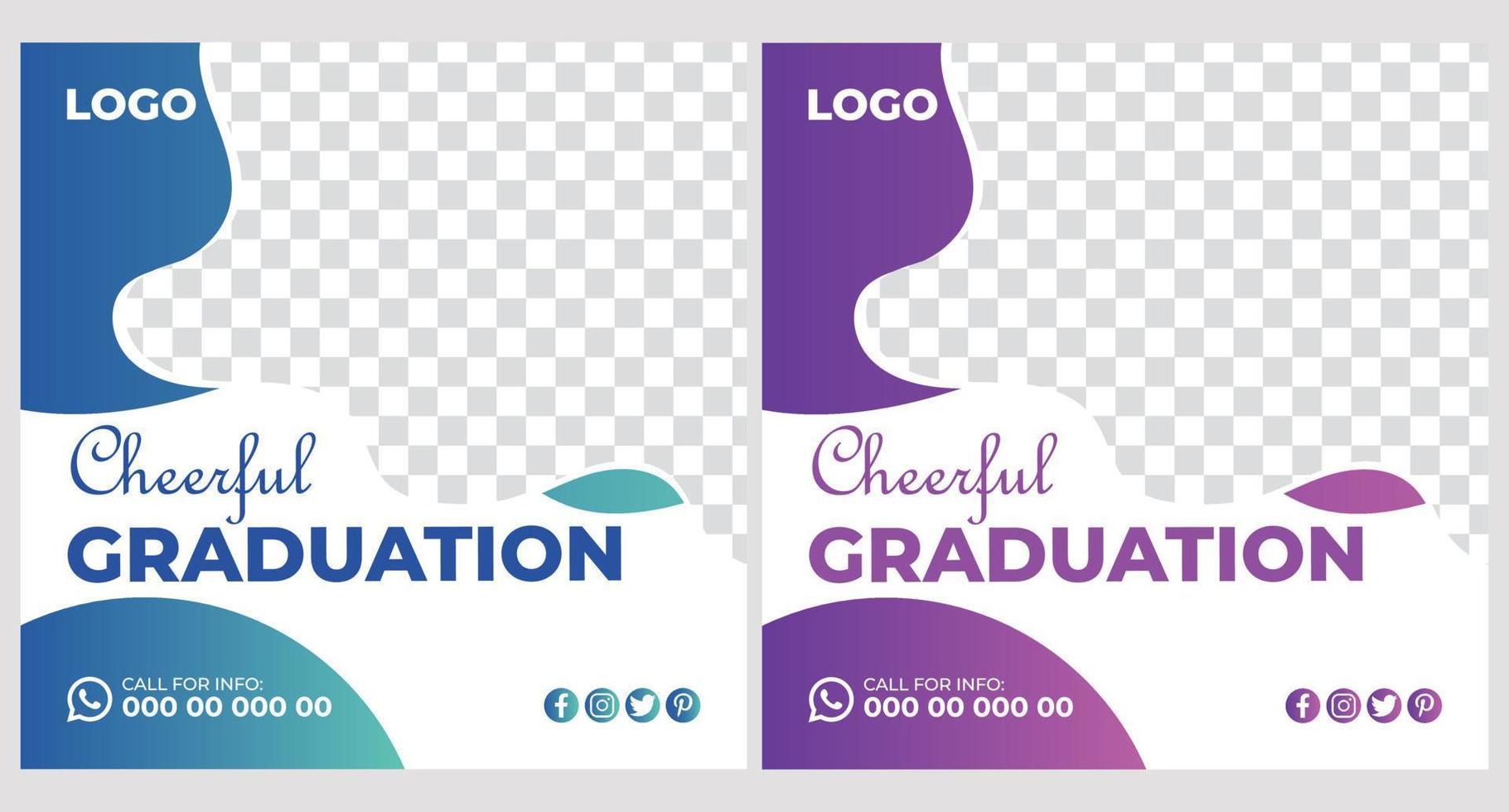 Graduation Event Poster Template Design vector