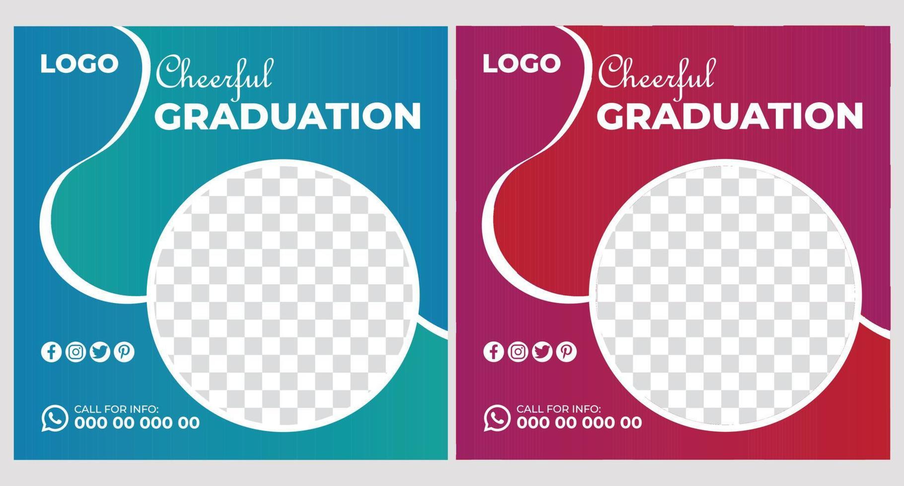 Graduation Event Poster Template Design vector