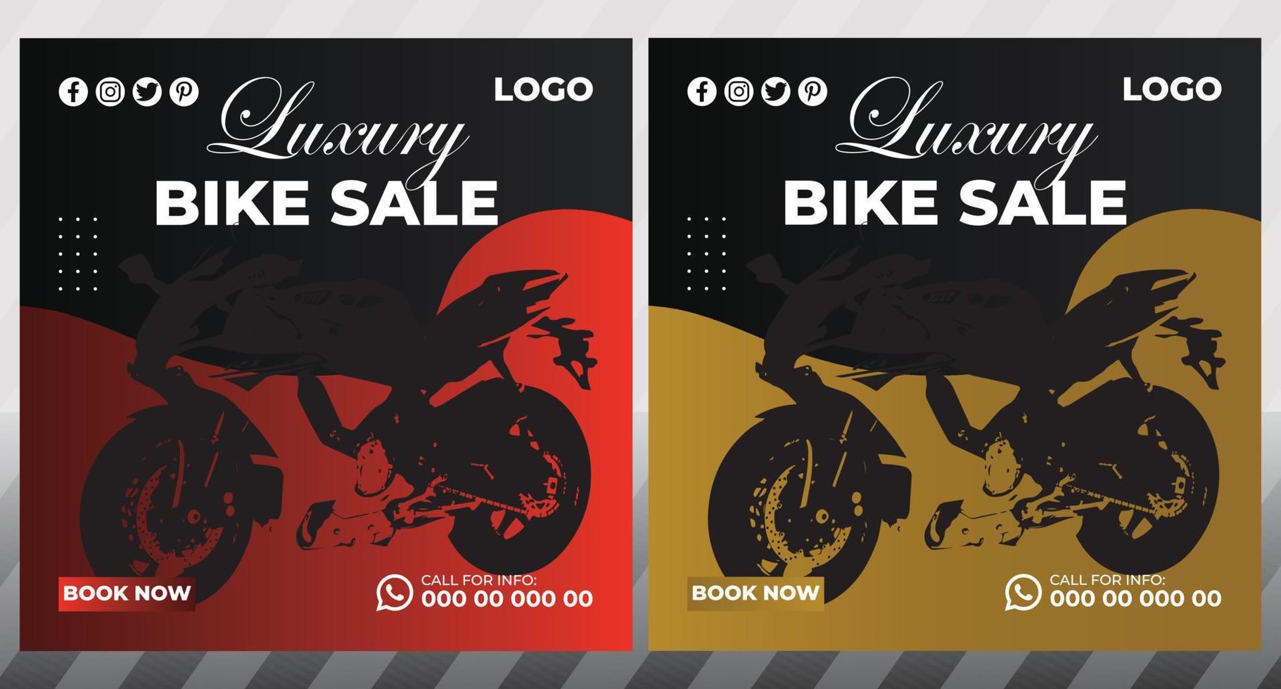 plantilla de redes sociales de cartel de descuento de vida de salud de bicicleta de montaña vector