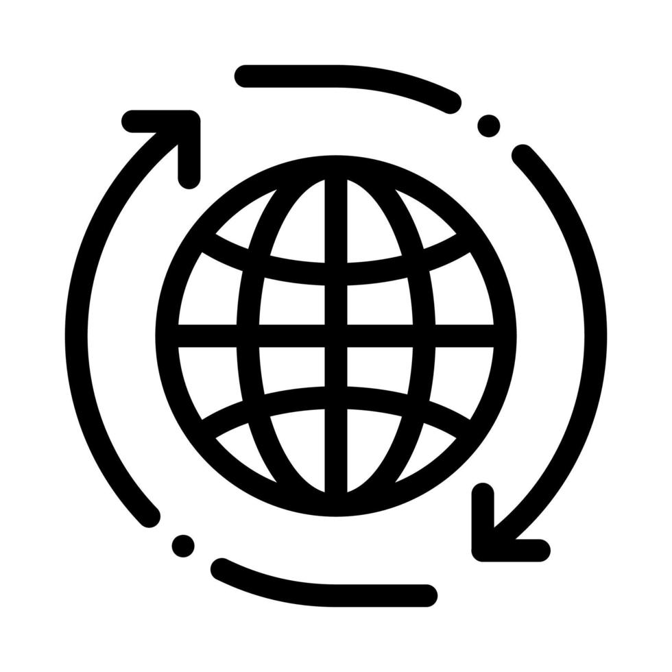 world internet network icon vector outline illustration