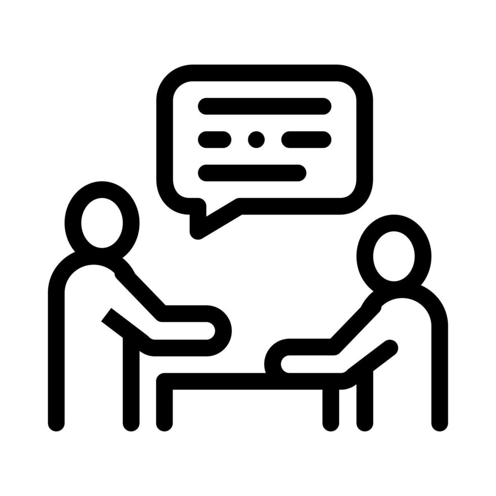 dialogue of two people icon vector outline illustration