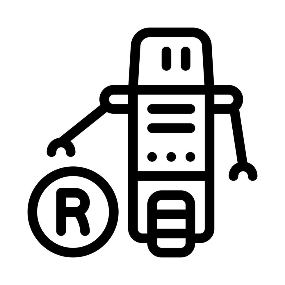 ilustración de contorno de vector de icono de robot en movimiento
