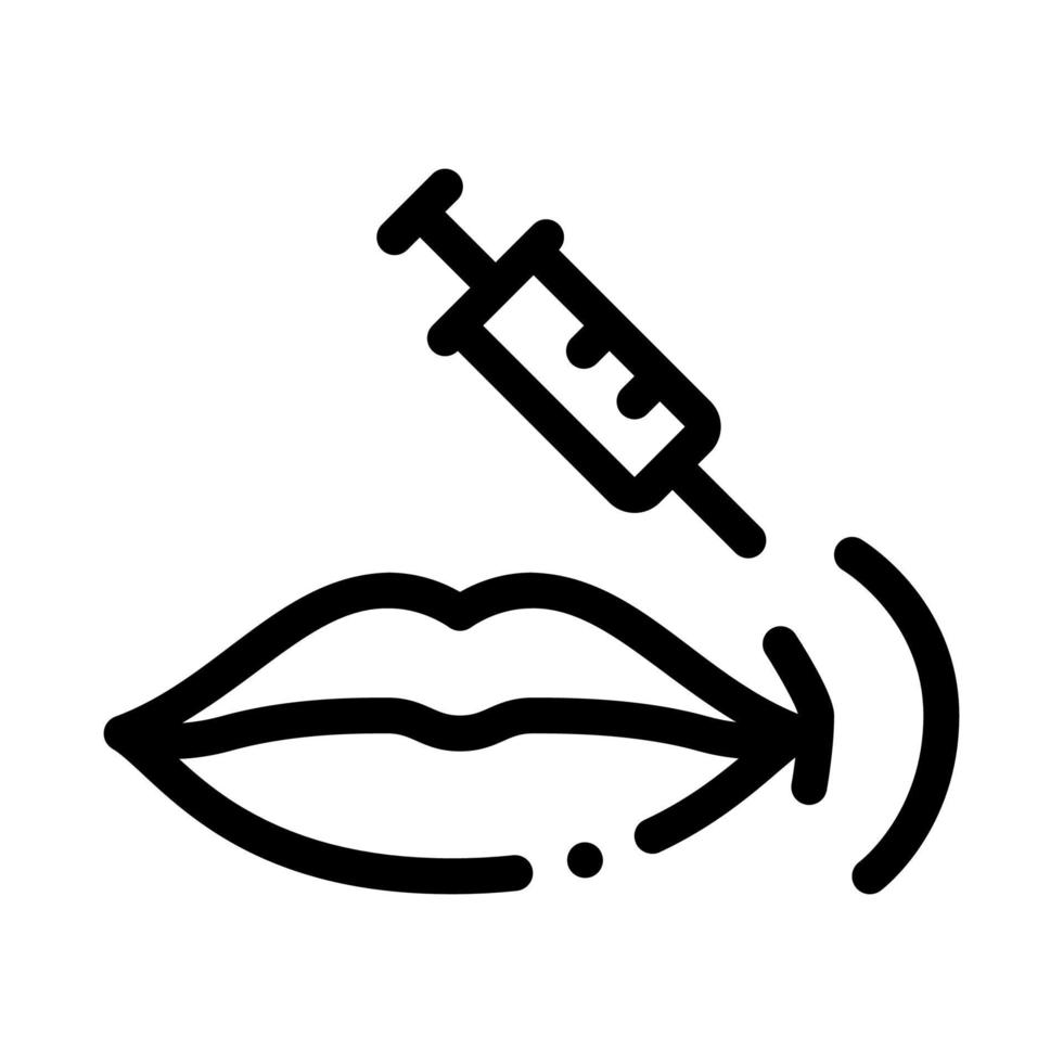 lip injection icon vector outline illustration