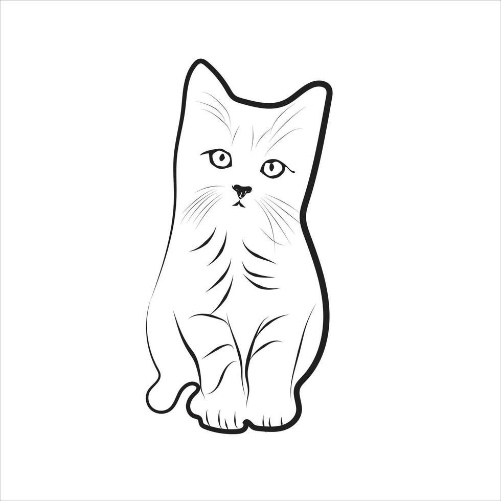 Line art cat design. vector