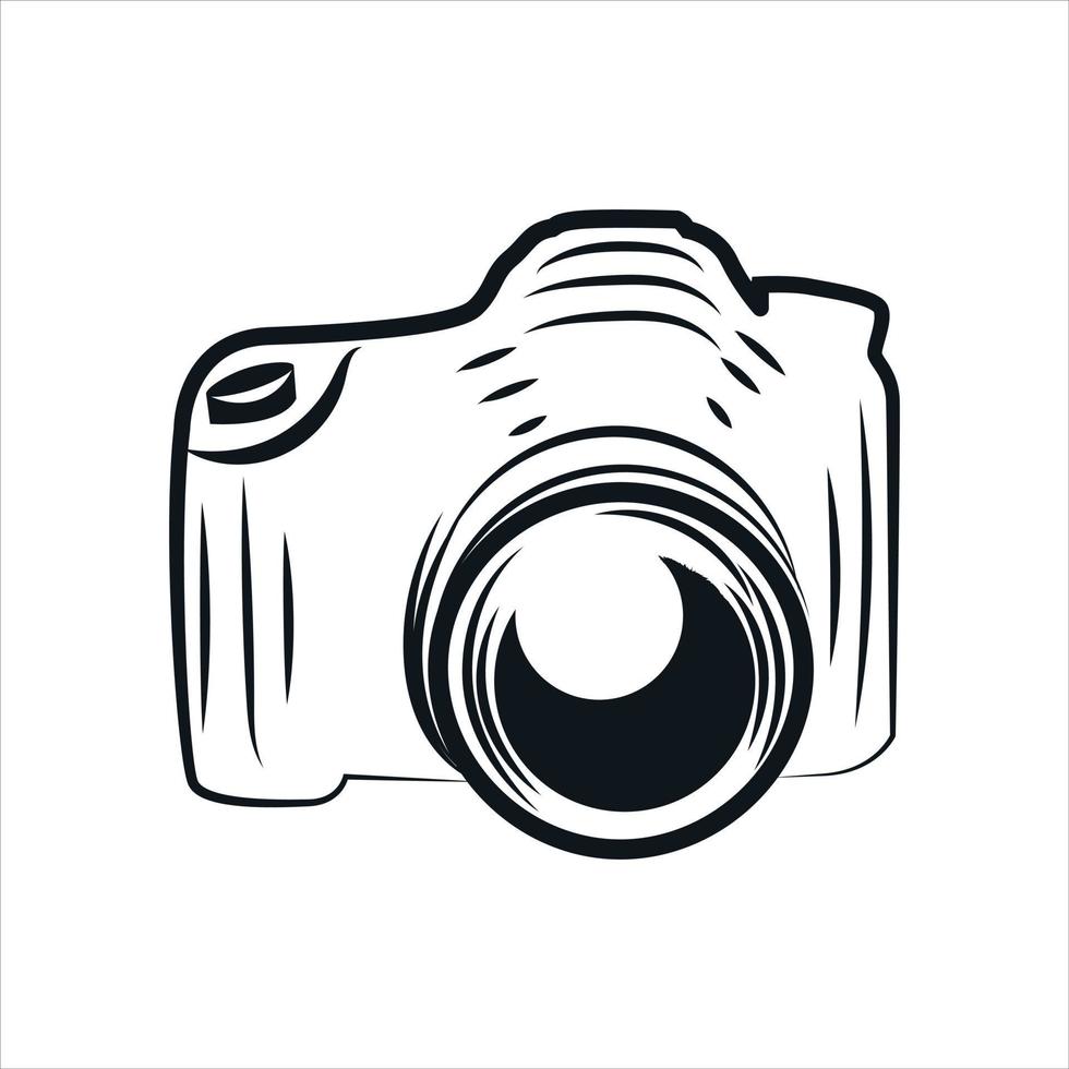 Line art camera icon design. vector