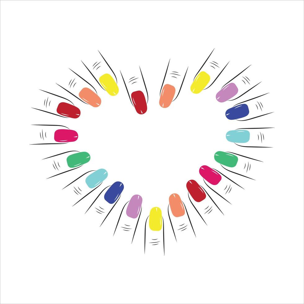 diseño vectorial de amor de uñas. vector