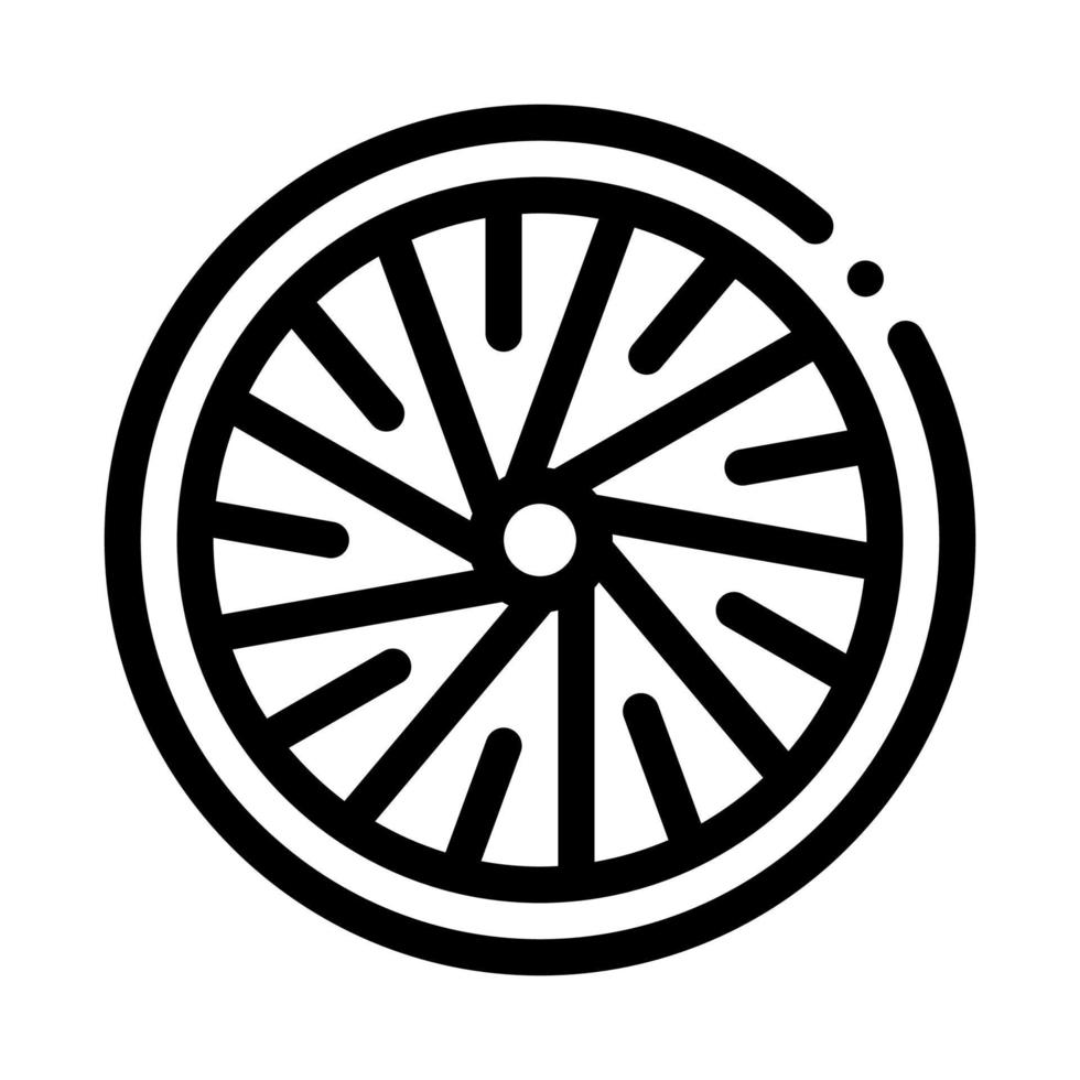 Bicycle Wheel Icon Vector Outline Illustration