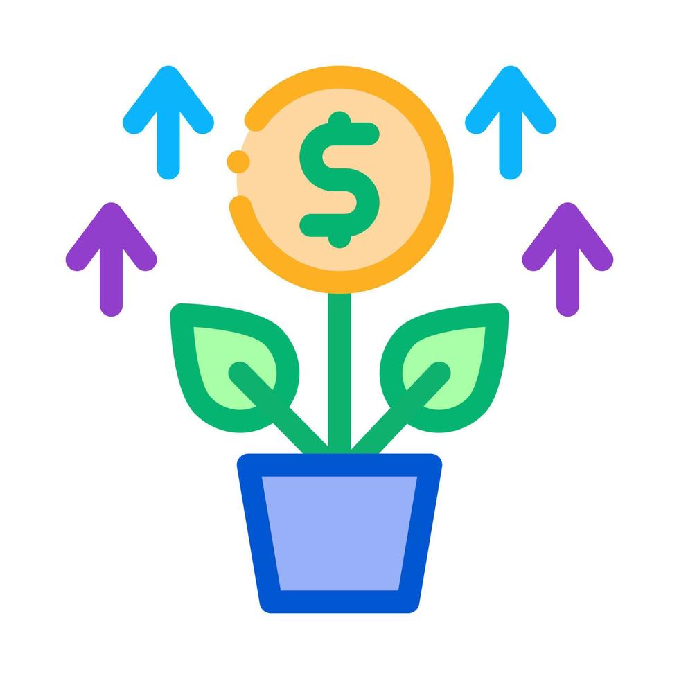 growing money tree icon vector outline illustration