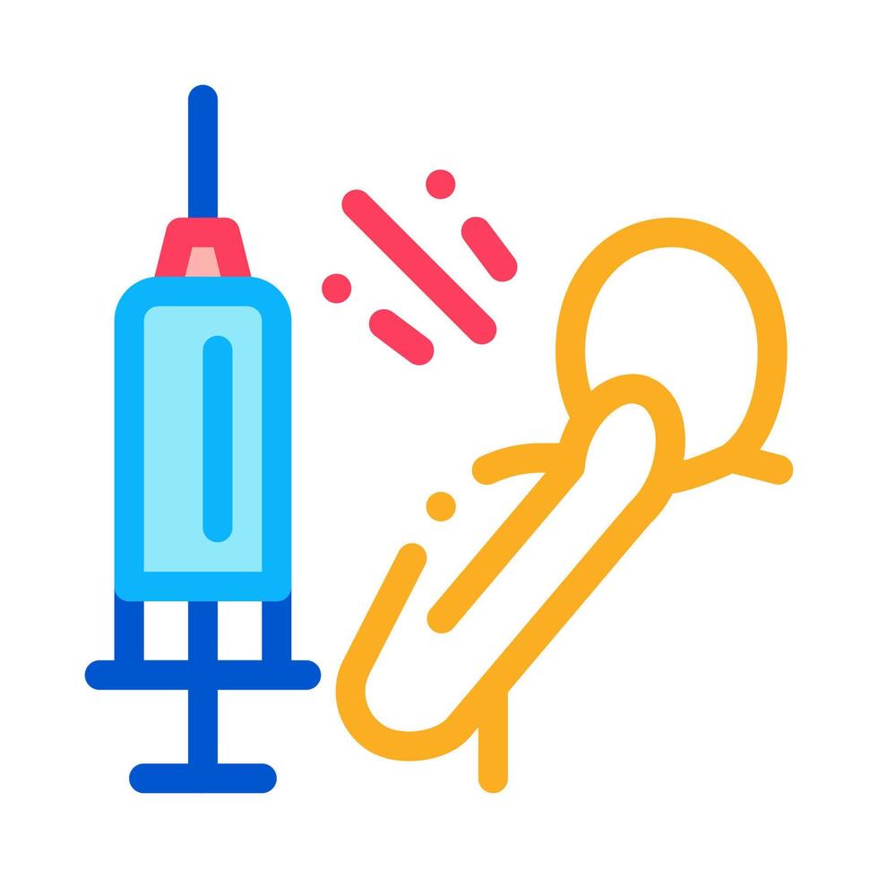 syringe man fear icon vector outline illustration