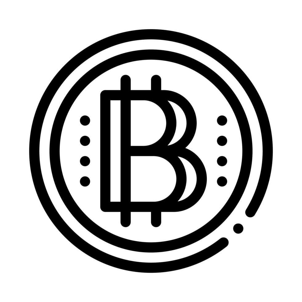 bitcoin coin icon vector outline illustration