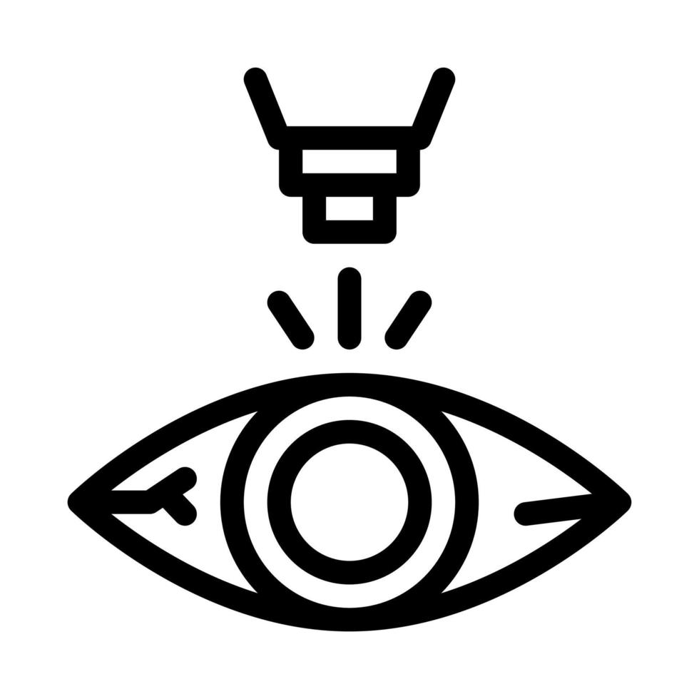 Laser Eye Treatment Vector Outline Illustration